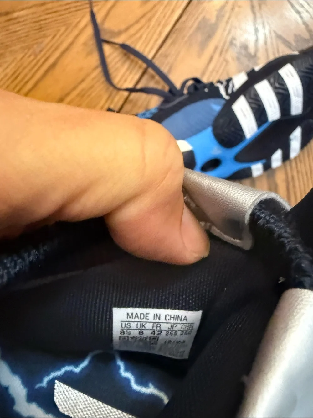 adidas Trae Young Navy and White Athletic Sneakers